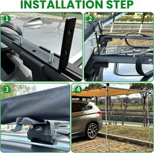 Auvent de véhicule et de voiture pour le camping en plein air, auvent latéral de toit escamotable, pieds pour Jeep/SUV/camion/fourgonnette - Product Image 5