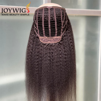 Peluca con Clip de Color Natural de alta calidad, cabello humano de cutícula completa, extensión de cabello de doble estiramiento, Clip en media peluca KS, venta al por mayor