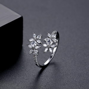 Bague Fleur en Zircon Cubique Réglable LUOTEEMI pour Femme, Style Coréen Turc, Tendance Années 90 - Product Image 4