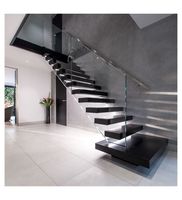 Escalier pliant préfabriqué esthétique, design moderne et élégant, durable, résistant aux charges, pour villa, maison, intérieur, écologique