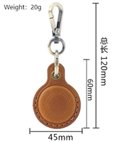 Étui de protection rétro en cuir véritable pour Apple AirTags porte-clés localisateur sac de couverture mode pendentif pour animaux de compagnie accessoires