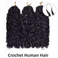 Extensions de cheveux au crochet sans nœuds, bouclées birmanes pré-bouclées, 100 % cheveux humains, pour tresses et coiffures protectrices