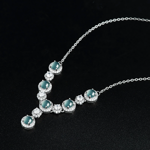 Pendentif en jadeite bleu eau de qualité supérieure, naturel, de grade A, serti d'argent S925 et de jade de qualité glace, pour femme - Product Image 3
