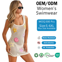 Shanhao OEM Robe de plage en crochet pour femme, mini-robe ajourée faite main en maille, tenue de plage d'été