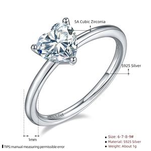 LIMING Lüks Klasik Tasarımcı Kaliteli Takı Zirkonyum Moda Düğün Kalp Üçgen Dikdörtgen Zümrüt Kesim Söz Yüzüğü Kadınlar İçin - Product Image 6