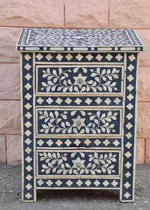 Meuble de rangement à tiroirs en incrustation d'os traditionnelle de qualité d'exportation, meubles artisanaux avec un design d'incrustation détaillé en vrac - Product Image 4