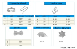 5-in-1 kualitas nilon hewan peliharaan anjing kucing kerah dasi kupu-kupu tas kotoran pemegang Tidak tarik beludru tali anjing Harness Set-modis gaya - Product Image 2