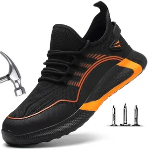男性用軽量作業安全靴通気性スポーツ安全靴作業ブーツS3アンチスマッシングアンチピアス