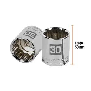 BOX 6 <b>30mm</b> <b>Socket</b>, 12 Points, 1/2" Drive, TRUPER - Product Image 3