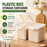 Contenedor de Almacenamiento de Arroz de Plástico para Cocina, Estilo Nórdico, Apto para Alimentos, Uso Doméstico, Grande, 20 Libras, Sellado, a Prueba de Insectos y Humedad