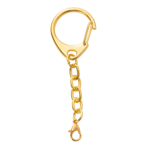 <strong>Gold</strong> <strong>D</strong> Snap Hook Lobster Clamp Zinc Alloy Round C Hook Metal Split Keychain <strong>Key</strong> Rings Clips Accessories - Product Image 6