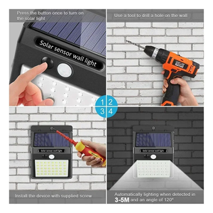<b>LED</b> Solar <b>Motion</b> <b>Sensor</b> Wall <b>Light</b> Outdoor Powered <b>Lights</b> for Yard Garden Fence Garage Waterproof Street Lamp FX-SOSG004 <b>LED</b> Sol - Product Image 6