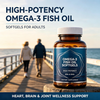 Gélules d'huile de poisson oméga-3 avec vitamine D3, formule complexe EPA DHA, naturel, faible en gras, complément alimentaire quotidien pour adultes