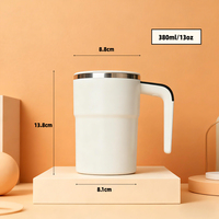 Mug isotherme à agitation magnétique en acier inoxydable 304 : tasse à café de voyage intelligente de 380 ml avec affichage de la température LED