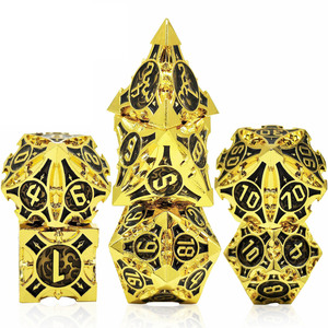 Rắn Đa Diện Kim Loại <span class=keywords><strong>Dice</strong></span> Set Cho Dungeons & Dragons Kỹ Năng Cuộn Bán Buôn D & D Kim Loại Kẽm Hợp Kim Xúc Xắc - Product Image 1