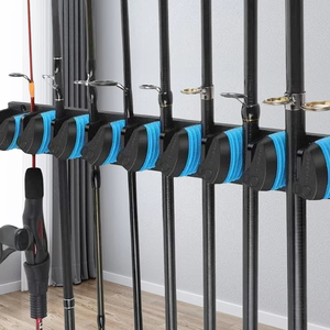Soporte de Pared para Cañas de Pescar, Marca LM, Material ABS, Soporte Colgante para Almacenamiento y Exhibición de Cañas de Pescar, Capacidad para 9 Cañas - Product Image 1