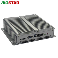 PC Embedded Industrial Tanpa Kipas Intel Skylake-U I3/I5/I7 Dual LAN Dual Display 6 Port COM