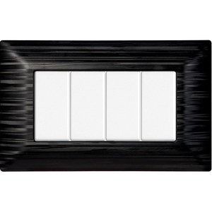 Ensemble de plaques murales en plastique Gloca, 3 pièces, noir satiné, 4 emplacements, usage résidentiel - Product Image 4