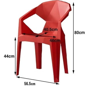 Sedia da pranzo portatile in plastica con schienale e seduta spessa, ideale per mercati notturni, stand gastronomici all'aperto e snack notturni - Product Image 2