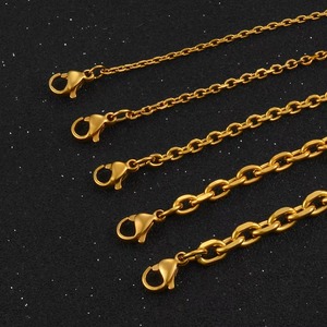 Cadena de Eslabones de Acero Inoxidable Chapada en Oro de 1.6mm/2.4mm/3mm/4mm/5mm de Ancho, Collar con Colgante de Alta Calidad, Regalo al por Mayor - Product Image 4