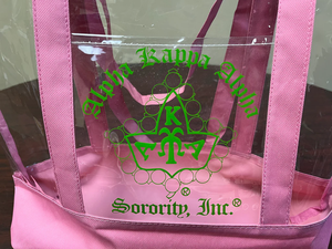 Velta Sigma Greek Sorority прозрачный ПВХ регулируемый ремешок Красный для сумки через плечо сумка через плечо-рекламный пластиковый пакет - Product Image 3