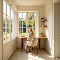 Ventana Francesa de Aluminio Integrada con Mosquitera Desmontable PAS24 para Dormitorio Familiar, Fácil de Limpiar y Protección Contra el Polvo