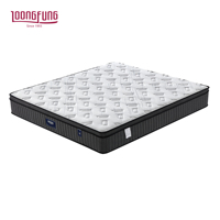 Matelas hybride en mousse à mémoire de forme LOONGFUNG avec tissu rafraîchissant et ressorts ensachés zonés, emballage enroulé pour la maison et l'hôtel