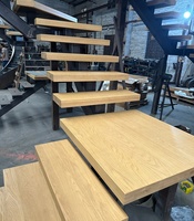 Escalier droit simple VIKO 2026 en chêne, acier, bois et verre, de haute qualité, pratique pour la maison, conforme aux normes