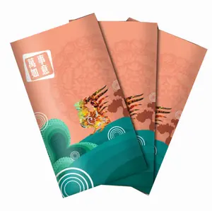 Изготовление на заказ 2023 новый год Роскошный Жемчужный бумажный конверт с красным пакетом
