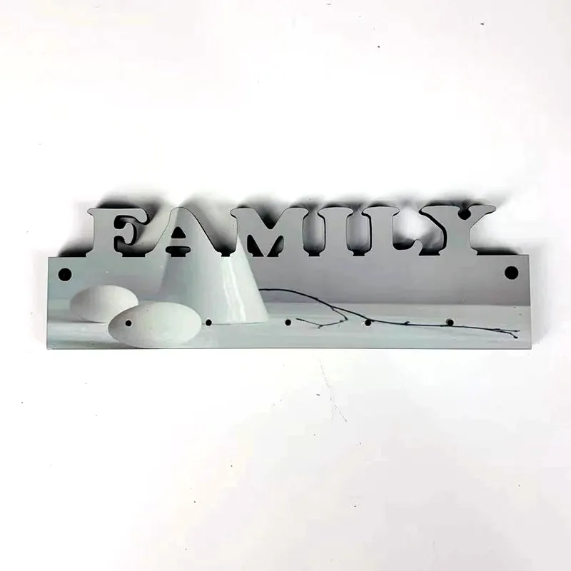 FAMILY sublimation Hooks Key holder MDF blank wall hook DIY home decoration