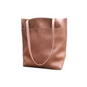 Nouveautés Sac fourre-tout en cuir véritable 100% fait main, couleur unie, fermeture à glissière, logo personnalisé imprimé, sac à bandoulière pour femme LTB-0251 - Product Image 1