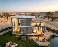 Villas de luxe ultra modernes à 2 étages, maison mobile préfabriquée en aluminium durable avec panneaux muraux modulaires