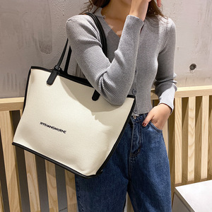 Bolso de Lona para Mujer 2026, Nuevo, Moderno, Versátil, de Gran Capacidad, Bolso de Compras, Bolso Tote, Bolso de Hombro para Estudiantes y Viajes - Product Image 1