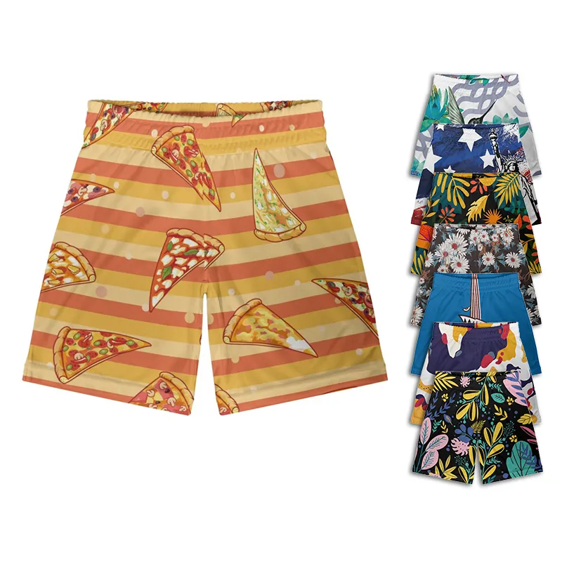 OEM Custom Thai Striped Shorts Athletic Summer Beach men's gym hiking board shorts custom print hawaii cargo fitness shorts