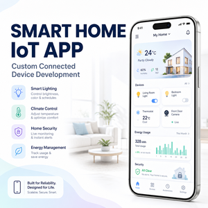 Desarrollo de Aplicaciones de Control de Dispositivos IoT para Hogar Inteligente Personalizado para IOS y Android con Monitoreo Remoto, Automatización y Control por Voz - Product Image 1