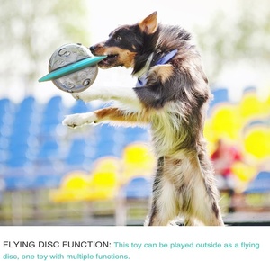 Thiết kế mới bán buôn lnteractive <span class=keywords><strong>UFO</strong></span> hình dạng hành tinh frisbeed con chó bị rò rỉ thực phẩm đồ chơi - Product Image 4