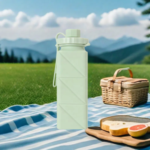 Bouteilles de voyage pliables en silicone de bonne qualité, gobelet pliable en silicone pour le sport en plein air, bouteille d'eau en silicone pour le sport - Product Image 3