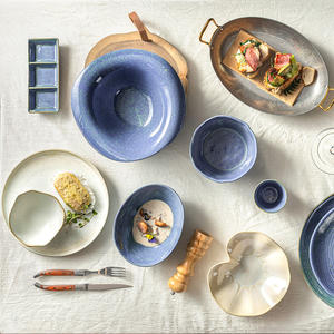 تصميم جديد غسالة أطباق زرقاء عالية الجودة خزف لامع & طقم أطباق لتناول الطعام العصري واستخدام الفندق - Product Image 4