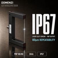 Capteur photoélectrique à fente DOMENZI GL120L-P-V3, largeur de fente 120 mm, laser 1 mm, sortie PNP pour modules d'entrée PLC