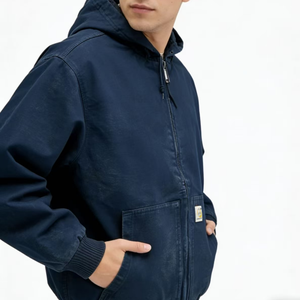 Nuova Giacca Sportiva da Uomo Stile Varsity con Cappuccio in Pelliccia Lunga, Ricamo, Nylon, Taglia USA, Stile High Street con LOGO - Product Image 2