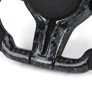 Volant LED en fibre de carbone forgé avec boutons bleus <span class=keywords><strong>M1</strong></span> M2 pour <span class=keywords><strong>BMW</strong></span> F01 F10 F15 F20 F25 F30 F36 M3 F80 M4 F82 M2 F87 E90 E92 - Product Image 3
