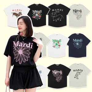 Nueva <span class=keywords><strong>Camiseta</strong></span> de Verano Coreana de Algodón con Estampado de Plantas <span class=keywords><strong>y</strong></span> Flores, Cuello Redondo, Manga Corta, Corte Holgado Informal para <span class=keywords><strong>Mujer</strong></span> - Product Image 1