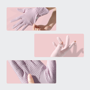 Nouvelle protection solaire protection UV glace <span class=keywords><strong>soie</strong></span> respirant antidérapant cyclisme femmes <span class=keywords><strong>gants</strong></span> d'été - Product Image 3
