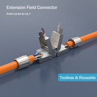 Adaptador de Conexión Rápida Linkwylan sin Herramientas, Reutilizable, RJ45, Blindado, Cat6A, Cat7, Extensión de Cable Ethernet
