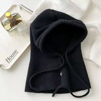 Pasamontañas de invierno unisex de punto con capucha, gorro, orejeras y máscara, ajustable, estilo común