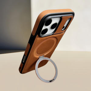 2025 Popular Color naranja teléfono PU cuero funda para teléfono móvil con soporte magnético para <span class=keywords><strong>iPhone</strong></span> 17 Air 17 Pro Max contraportada - Product Image 2
