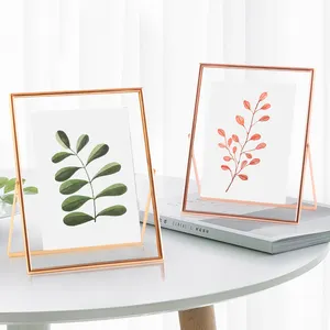 Factory hot sale picture frame with Glass Cover Metal photo frame For Desk Tabletop Display 5x7 6x8 8x10 High Definition