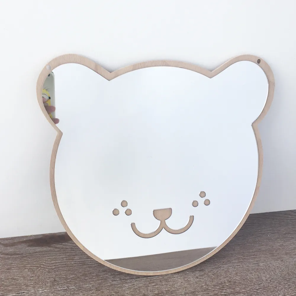 Espelho de urso para decoração de meninas, espelho de acrílico 3d para decoração de quartos