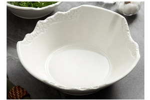 Nouveauté Céramique Plat À Soupe Irrégulier Cassé Conception Blanc Porcelaine Bol Ramen Nouilles Fruits Salade Bols Restaurant <span class=keywords><strong>Vaisselle</strong></span> - Product Image 5