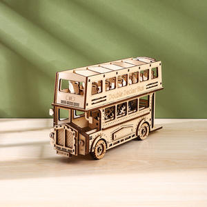ชุดโมเดลรถบัสสองชั้น 3 มิติ ทำจากไม้ ของเล่นประกอบเองแสนสนุก ของเล่นเสริมพัฒนาการสำหรับเด็ก - Product Image 3